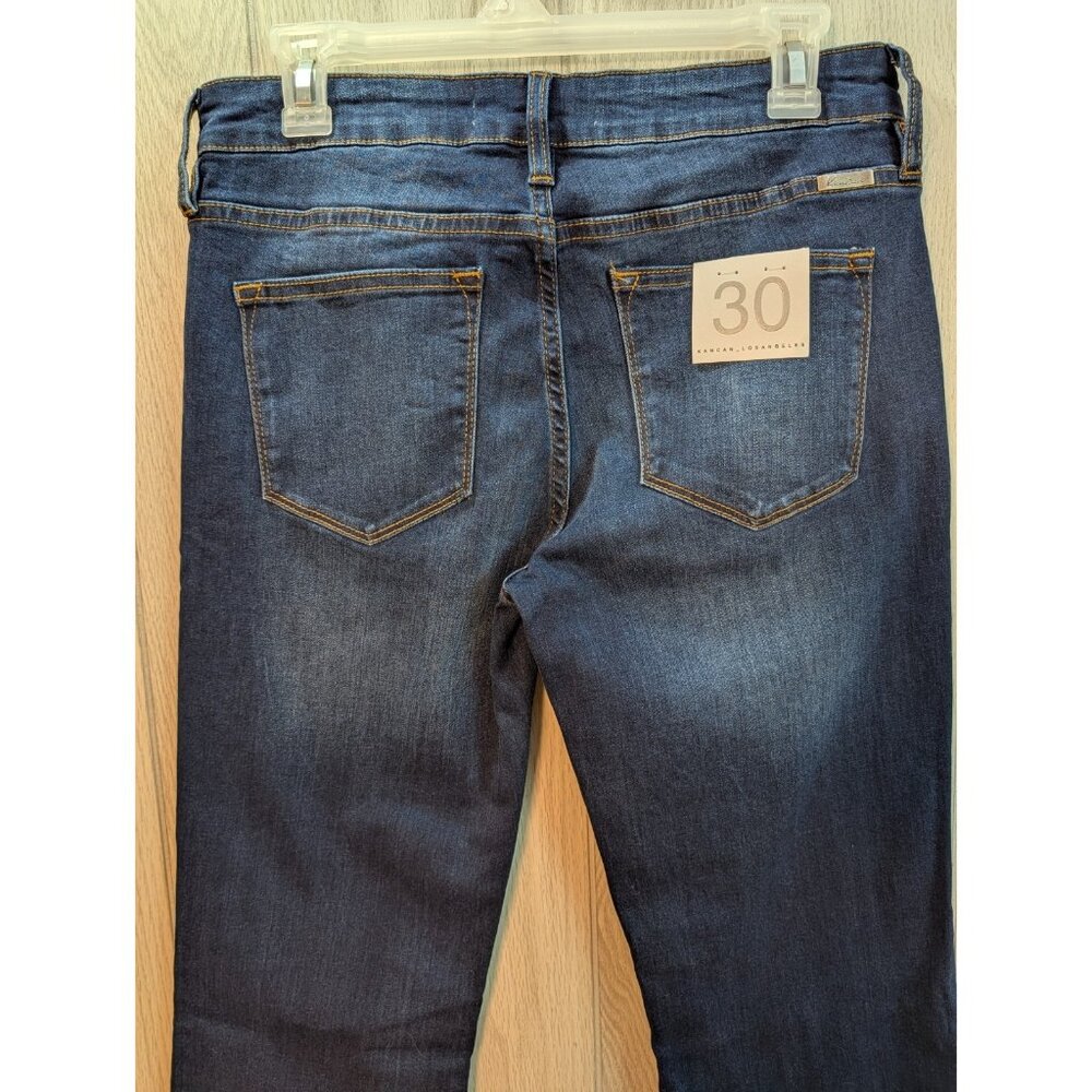 Kancan Jeans Womens 30 Blue Flared Mid Rise Dark Wash Denim 5 Pocket Jeans New - Picture 6 of 12